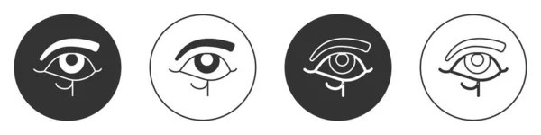 Black Eye Horus Icon Isolated White Background Ancient Egyptian Goddess — Vector de stock