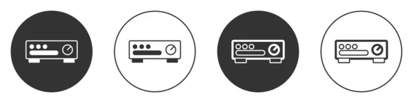Ikon Kontroler Mixer Black Sound Diisolasi Pada Latar Belakang Putih - Stok Vektor