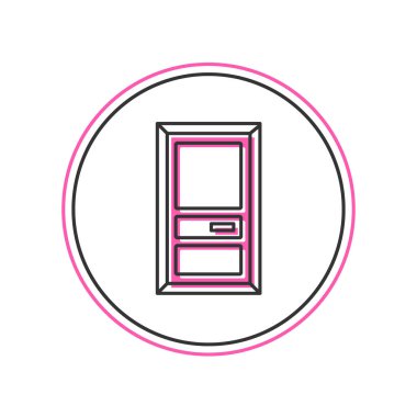 Doldurulmuş dış hat kapalı kapı simgesi beyaz arkaplanda izole edildi. Vektör