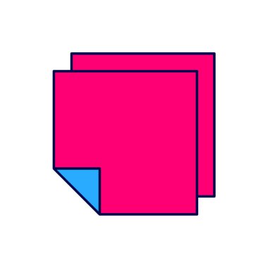 Doldurulmuş Posta etiketleri simgesi beyaz arkaplanda izole edildi. Mesaj veya mesaj için yeri olan yapışkan kasetler. Vektör