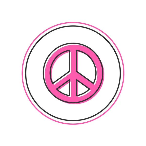 Filled Outline Peace Icon Isolated White Background Hippie Symbol Peace — Vector de stock