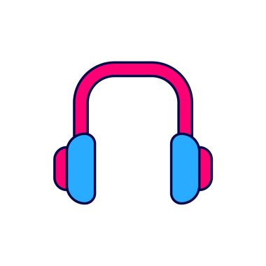 Doldurulmuş kış kulaklığı simgesi beyaz arka planda izole edilmiş. Kulaklıklar. Vektör