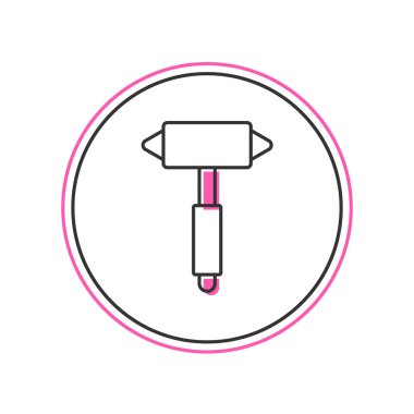 Filled outline Firefighter axe icon isolated on white background. Fire axe.  Vector