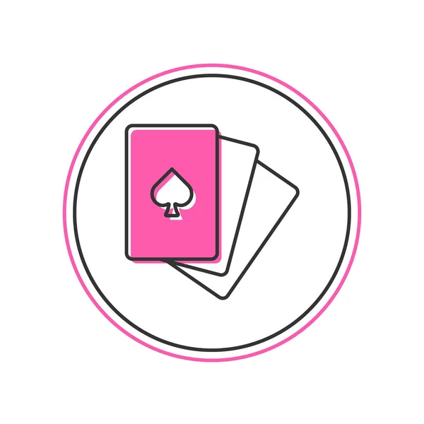 Filled Outline Deck Playing Cards Icon Isolated White Background Casino — Vector de stock