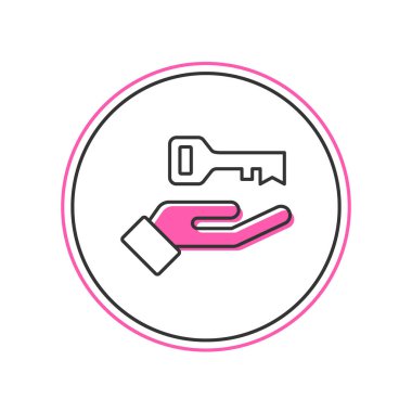 Beyaz arka planda izole edilmiş psikoloji ikonundaki soruna özet oluşturuldu. Anahtar. Akıl sağlığı terapisi. Vektör