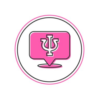 Beyaz arka planda izole edilmiş psikoloji ikonu. Psi sembolü. Akıl sağlığı konsepti, psikanaliz analizi ve psikoterapi. Vektör.