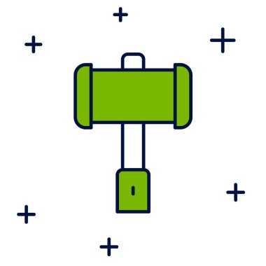 Beyaz arka planda izole edilmiş Ortaçağ savaş çekici ikonu. Vektör.