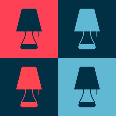 Pop Art Table lambası simgesi renk arkaplanında izole edildi. Vektör.