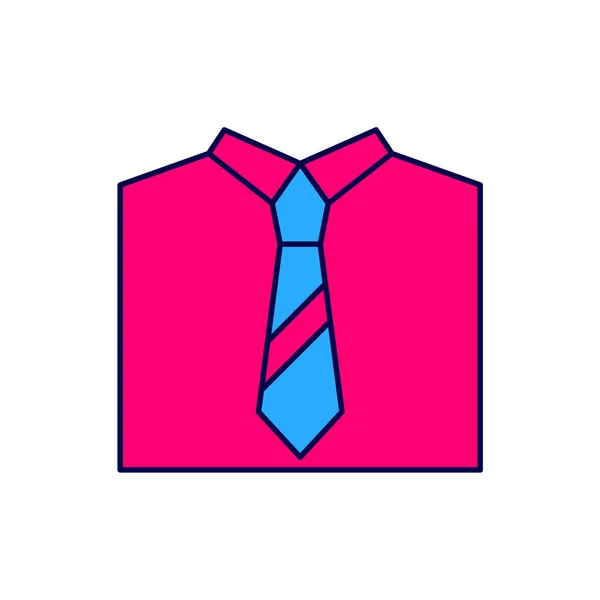 Wypełniony Zarys Ikona Krawata Izolowana Białym Tle Krawat Symbol Szyjki — Wektor stockowy