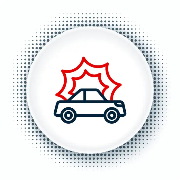 Line Car Accident Icon Isolated White Background Insurance Concept Security — ストックベクタ