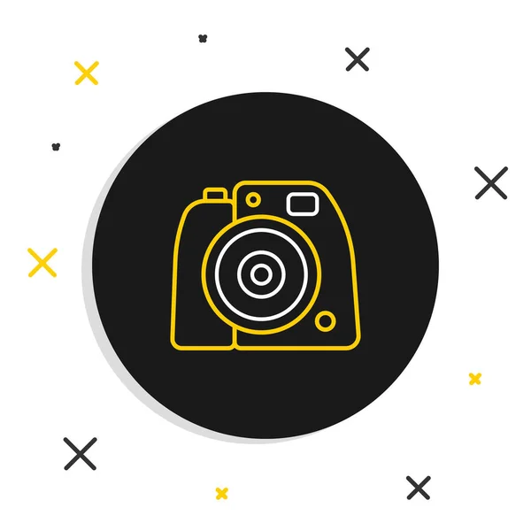 Zeile Foto Kamera Symbol Isoliert Auf Weißem Hintergrund Fotokamera Digitale — Stockvektor