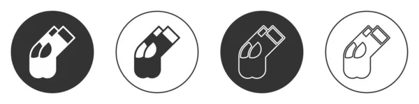 Black Socks Icon Isolated White Background Circle Button Vector — Stockvektor