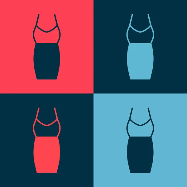 流行艺术女性服装图标孤立的色彩背景 衣服的标志 — 图库矢量图片