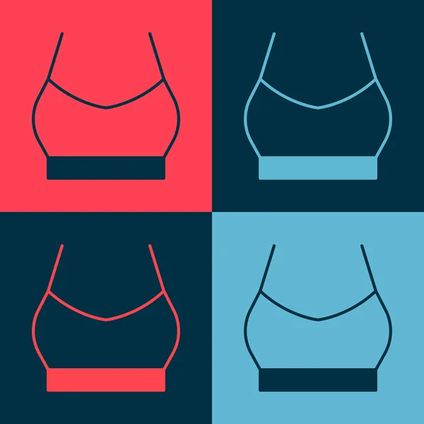 Pop Art Female Crop Top Icon Isolated Color Background Undershirt — Stock Vector
