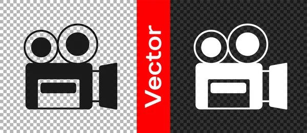 Sort Retro Biograf Kamera Ikon Isoleret Gennemsigtig Baggrund Videokamera Filmens – Stock-vektor