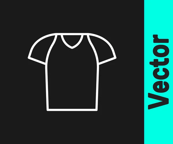 White Line Shirt Icon Isolated Black Background Shirt Vector — Vector de stock