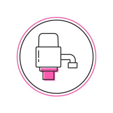 Filled outline Mechanical pump for bottled water icon isolated on white background. Vector.