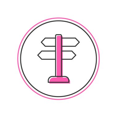 Ana hatlı trafik levhası. Beyaz arkaplanda sinyal simgesi izole edildi. İşaretçi sembolü. İzole sokak bilgi levhası. Yön tabelası. Vektör.