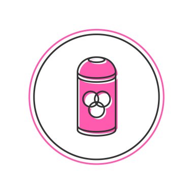 Beyaz arkaplanda izole edilmiş ana hatlı boya spreyi ikonu. Vektör.