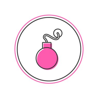 Ana hatlı bomba, beyaz arkaplanda izole edilmiş ikonu patlatmaya hazır. Vektör.