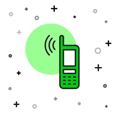 Beyaz arkaplanda izole edilmiş ücretsiz kablosuz bağlantı ikonu ile Smartphone ana hatlarıyla dolduruldu. Kablosuz teknoloji, kablosuz bağlantı, kablosuz ağ. Vektör.