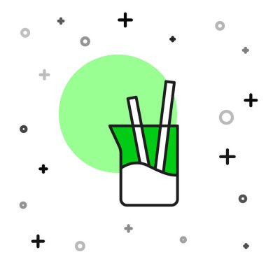 Filled outline Laboratory glassware or beaker icon isolated on white background. Vector.