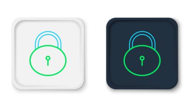 Satır Kilidi simgesi beyaz arkaplanda izole edildi. Asma kilit işareti. Güvenlik, güvenlik, koruma, gizlilik kavramı. Renkli taslak konsepti. Vektör.