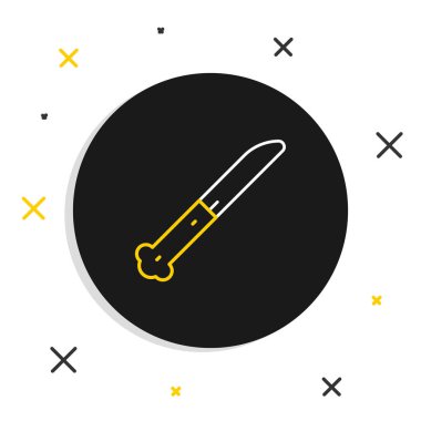 Çizgi Bıçak simgesi beyaz arkaplanda izole edildi. Çatal bıçak sembolü. Renkli taslak konsepti. Vektör.