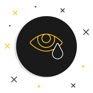 Göz yaşı simgesi beyaz arkaplanda izole edildi. Renkli taslak konsepti. Vektör.