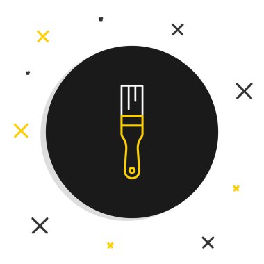 Çizgi fırçası simgesi beyaz arkaplanda izole edildi. Renkli taslak konsepti. Vektör.