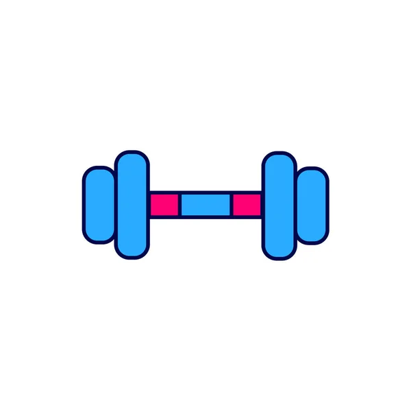 Filled Outline Dumbbell Icon Isolated White Background Muscle Lifting Icon — 图库矢量图片