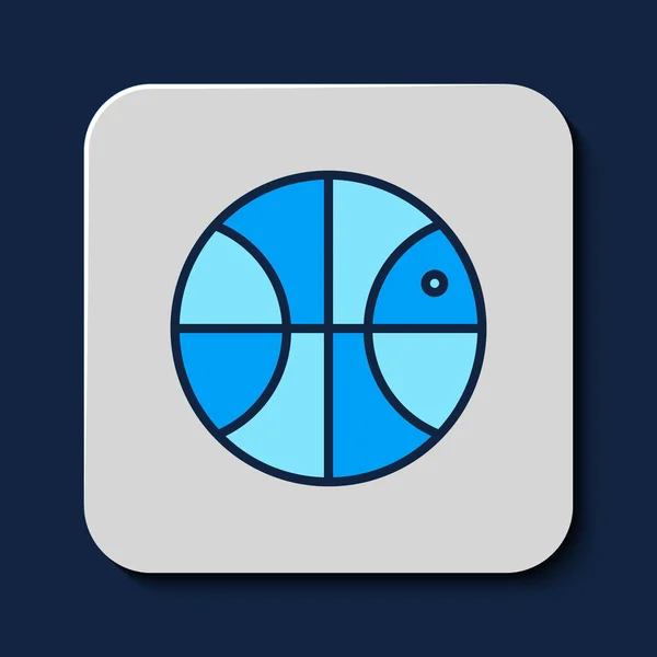 Filled Outline Basketball Ball Icon Isolated Blue Background Sport Symbol — Stockový vektor