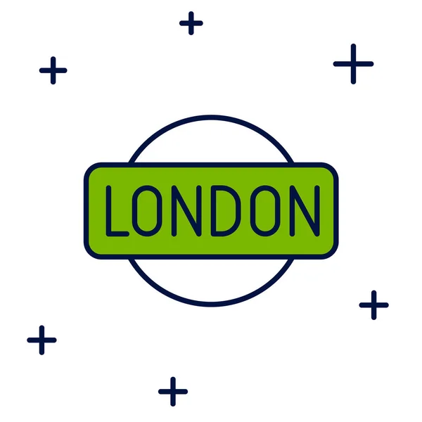 Filled Outline London Sign Icon Isolated White Background Vector — Wektor stockowy