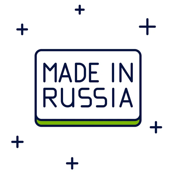 Kitöltött Vázlat Made Russia Ikon Elszigetelt Fehér Háttér Vektor — Stock Vector