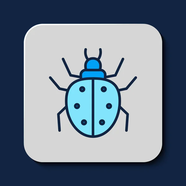 Filled Outline Mite Icon Isolated Blue Background Vector — Archivo Imágenes Vectoriales
