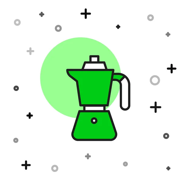 Beyaz Arka Planda Izole Edilmiş Kahve Makinesi Moca Pot Ikonu — Stok Vektör