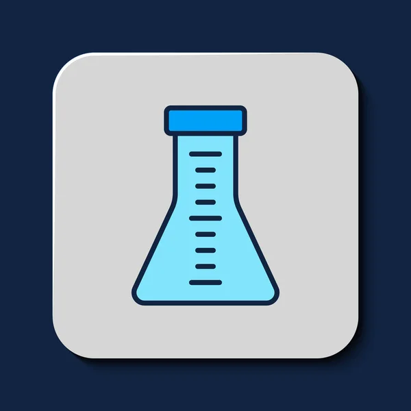 Filled Outline Test Tube Flask Chemical Laboratory Test Icon Isolated — Stockvector