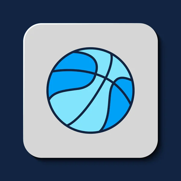 Filled Outline Basketball Ball Icon Isolated Blue Background Sport Symbol — Stockvektor