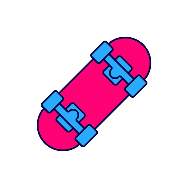 Filled Outline Skateboard Icon Isolated White Background Extreme Sport Sport — Stockový vektor