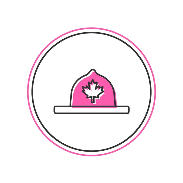 Vyplněný Obrys Kanadský Hraničář Klobouk Uniforma Ikona Izolované Bílém Pozadí — Stockový vektor