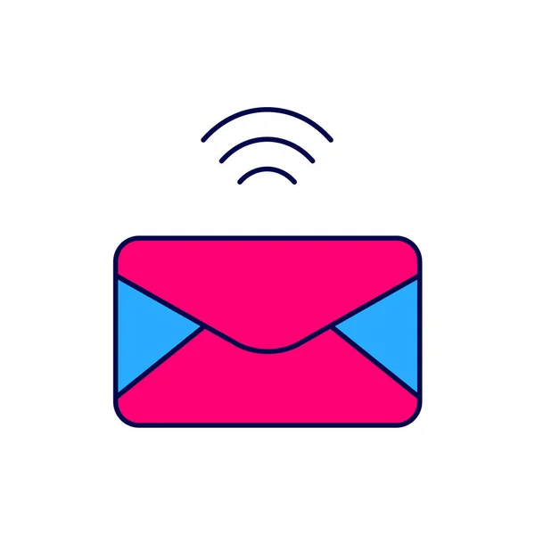 Plan Rempli Icône Mail Mail Isolée Sur Fond Blanc Mail — Image vectorielle