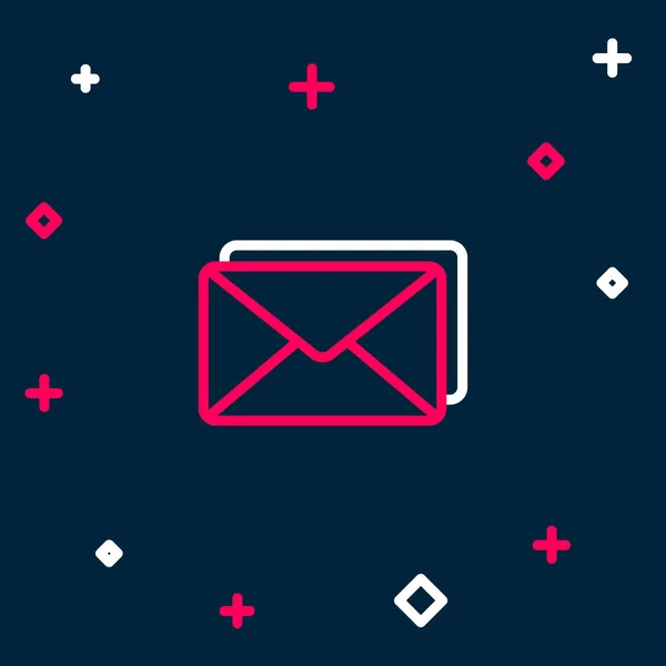 Ícone Envelope Linha Isolado Fundo Azul Símbolo Letra Mensagem Email — Vetor de Stock