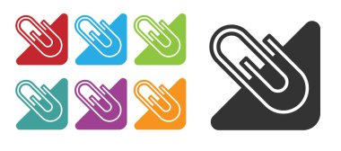 Beyaz arkaplanda siyah ataç simgesi izole edildi. Simgeleri renklendirin. Vektör.