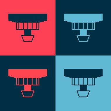 Pop Art Duman Alarm Sistemi simgesi renk arkaplanında izole edildi. Duman dedektörü. Vektör.