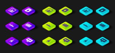 Kilise binasını, cenaze arabasını, İncil 'i, takvimi ve fotoğraf çerçevesi ikonunu parçalayın. Vektör.