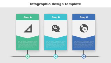 Üçgen cetvel, yüzde indirim etiketi, altkümeler, matematik ve b kümesinin altkümesini ayarla. Ticari bilgi şablonu. Vektör.