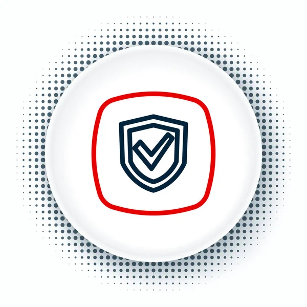 Line Shield Ikon Elszigetelt Fehér Háttérrel Biztosítási Koncepció Őrség Jel — Stock Vector