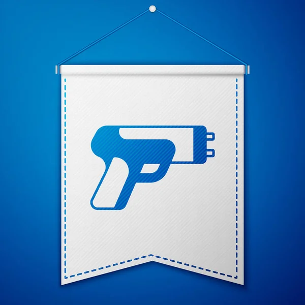 Modrá Policie Elektrický Šok Ikona Izolované Modrém Pozadí Šokující Pro — Stockový vektor