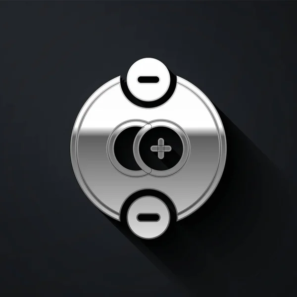 Icona Silver Atom Isolata Sfondo Nero Simbolo Scienza Educazione Fisica — Vettoriale Stock