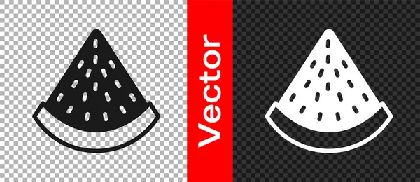 Черный Арбуз Значок Изолирован Прозрачном Фоне Вектор — стоковый вектор